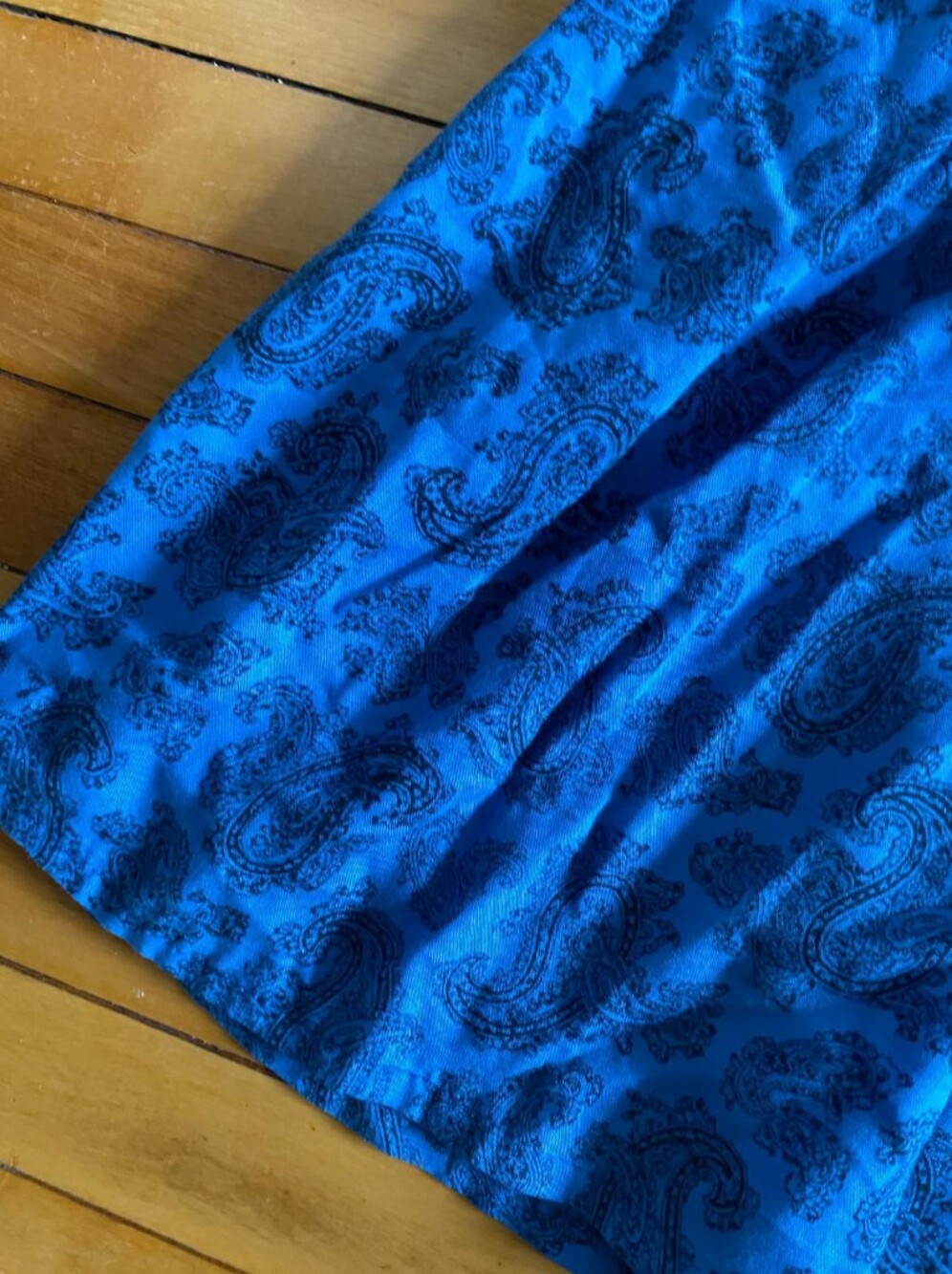 Vintage Boho Blue Paisley Maxi Skirt - Picture 4 of 5